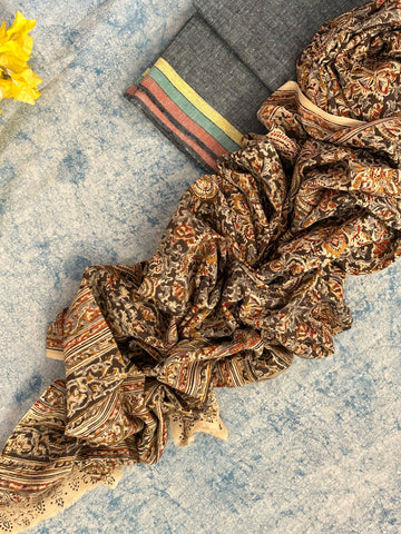 Handwoven Handcrafted Bhujodi Kala Cotton Kalamkari Kurta Dupatta Set