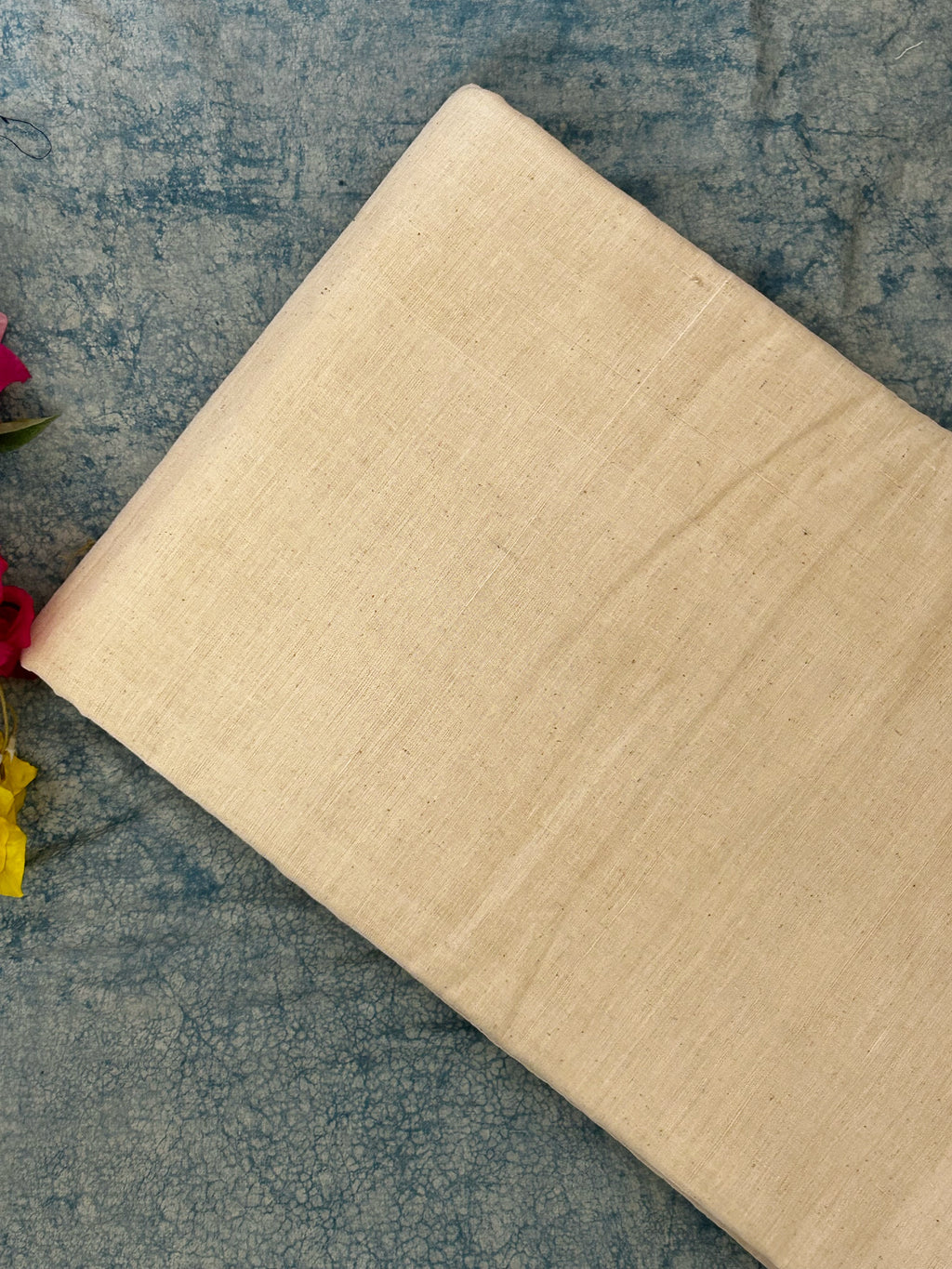 Handspun & Handwoven 2.5m Malkha Kora Cotton Fabric