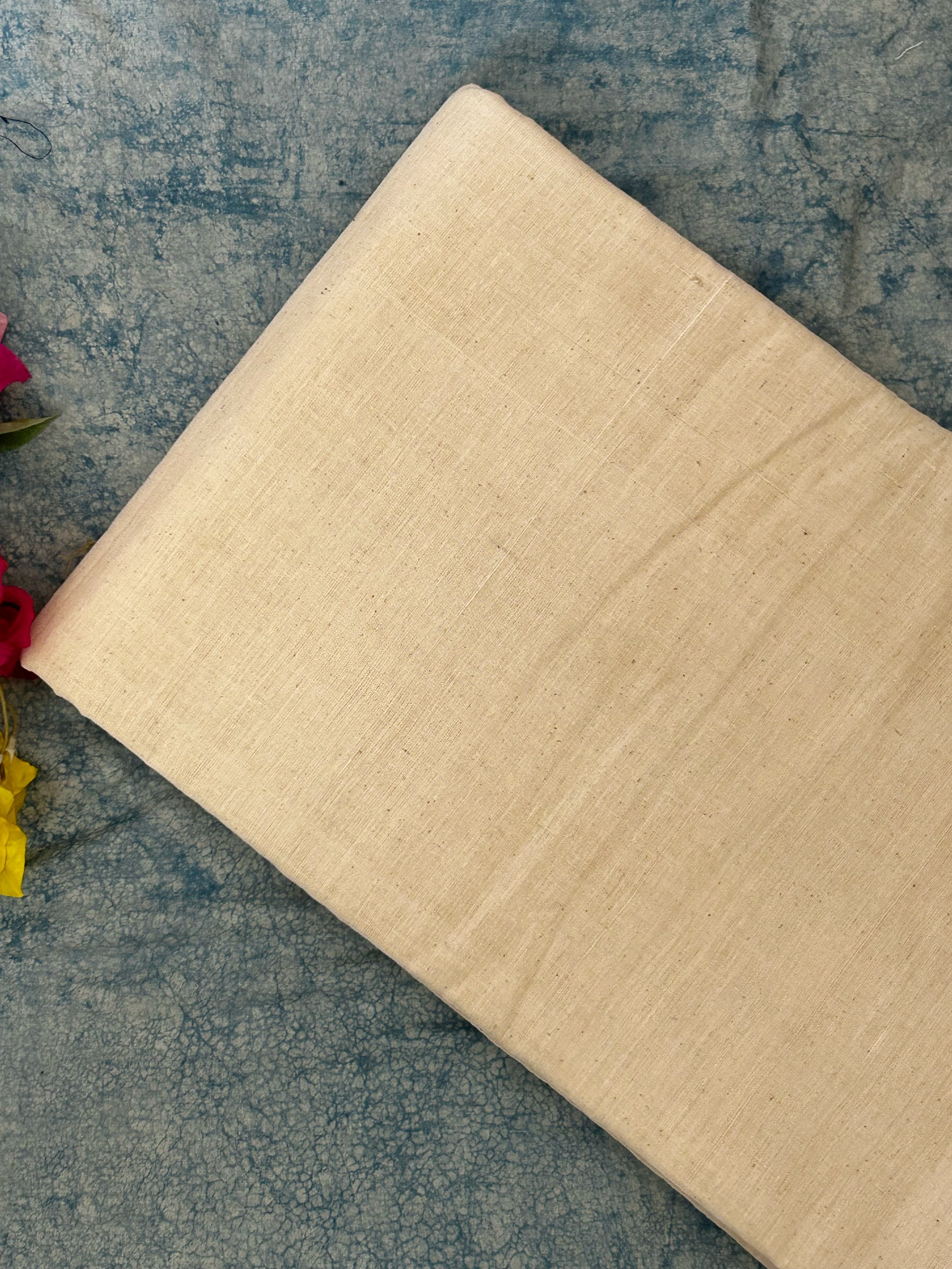 Handspun & Handwoven 2.5m Malkha Kora Cotton Fabric