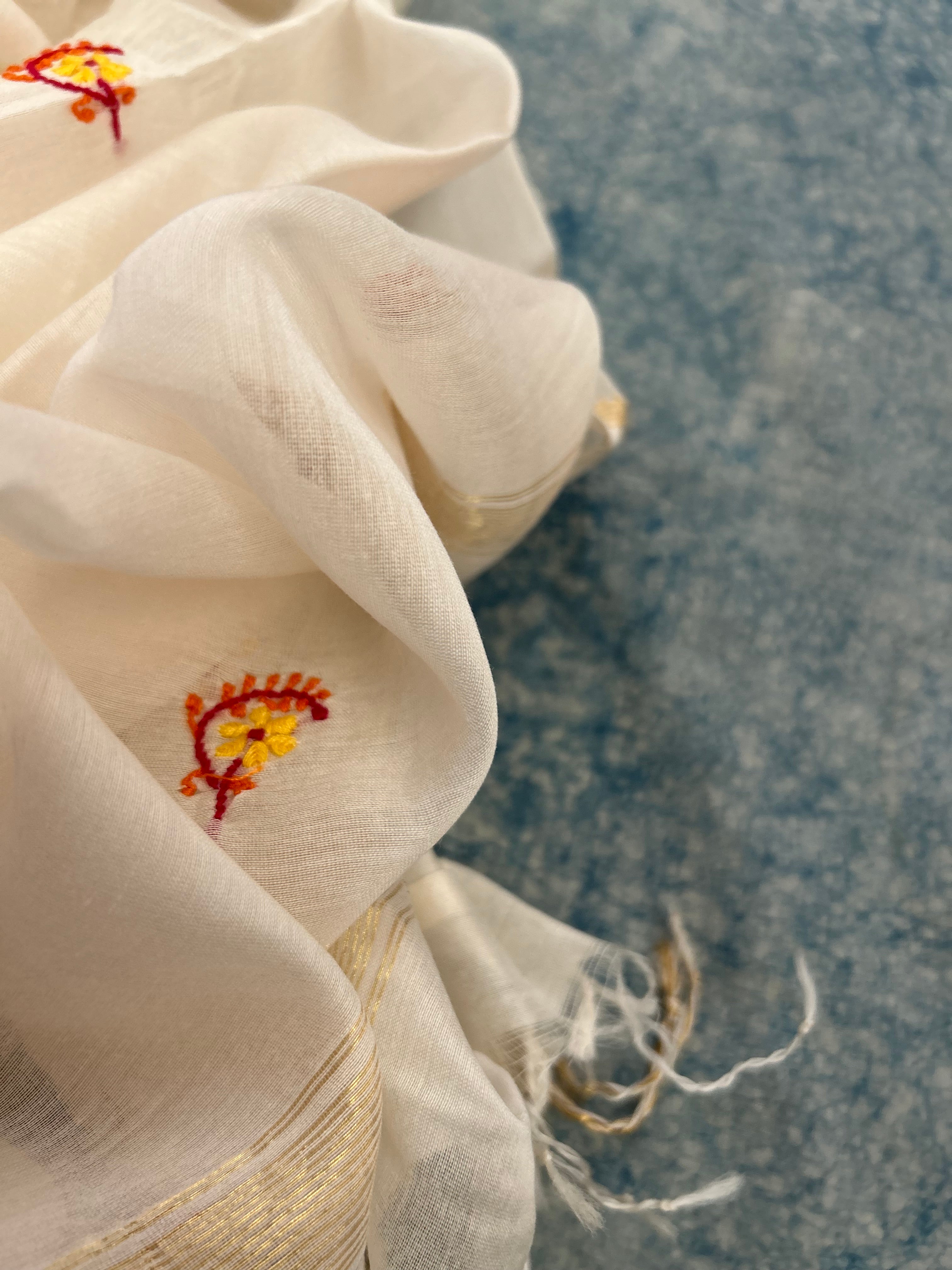 Handwoven Chikankari Maheshwari Kurta dupatta set