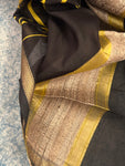 Handwoven Maheshwari Kurta Dupatta Set - Lemon Yellow & Black