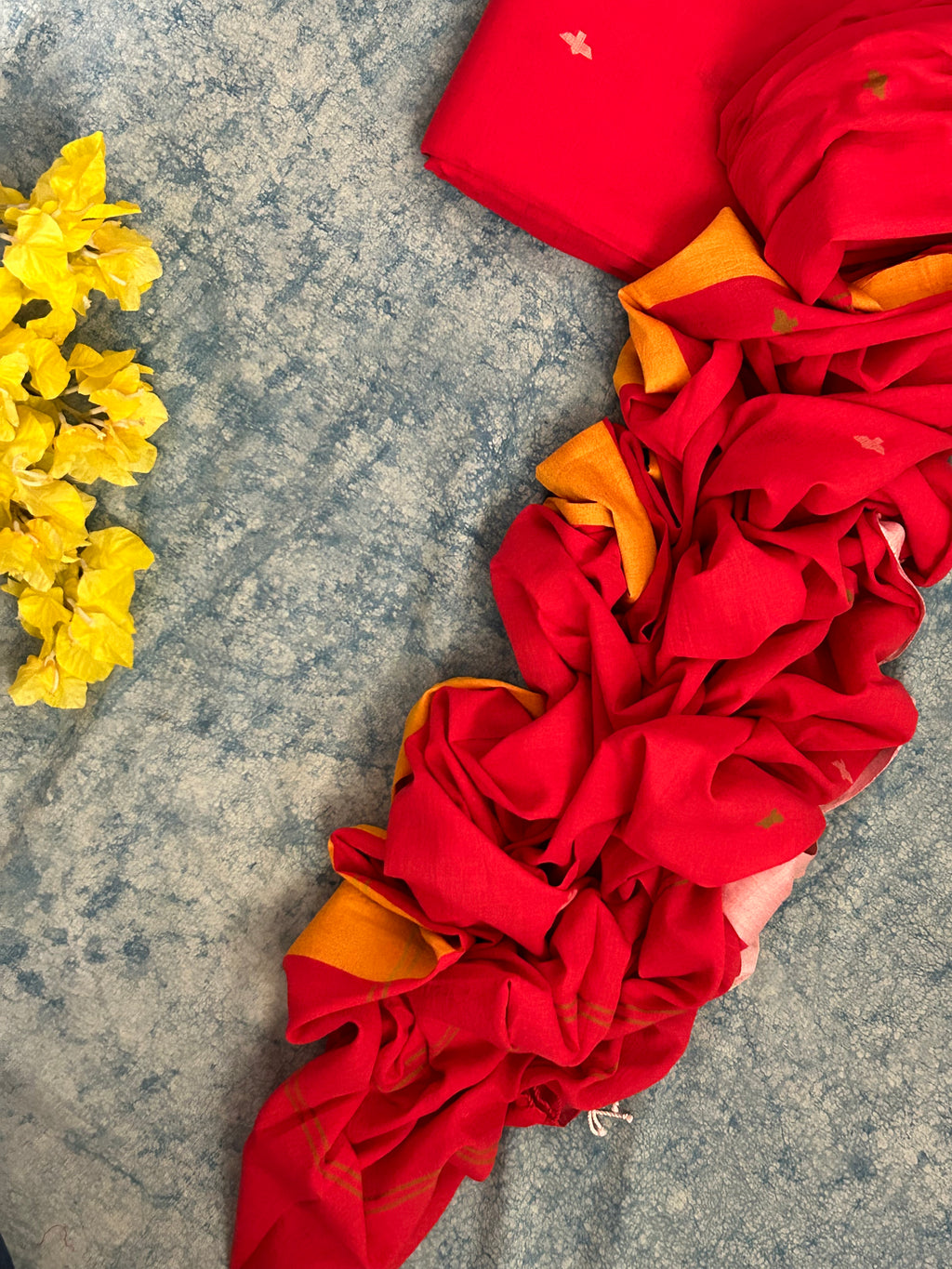 Laal Ishq - Handwoven Bengal Jamdani Kurta Dupatta set