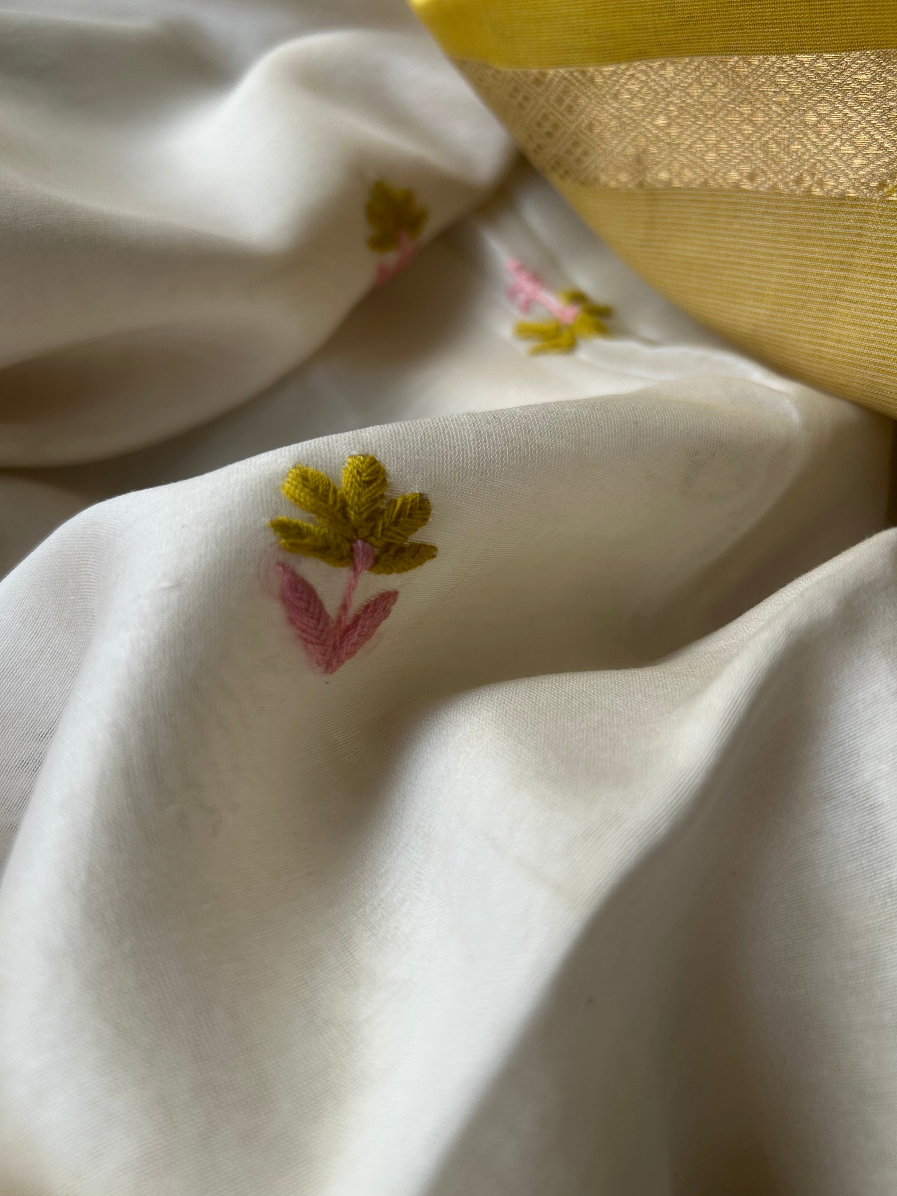 Handwoven Chikankari Work Maheshwari Set