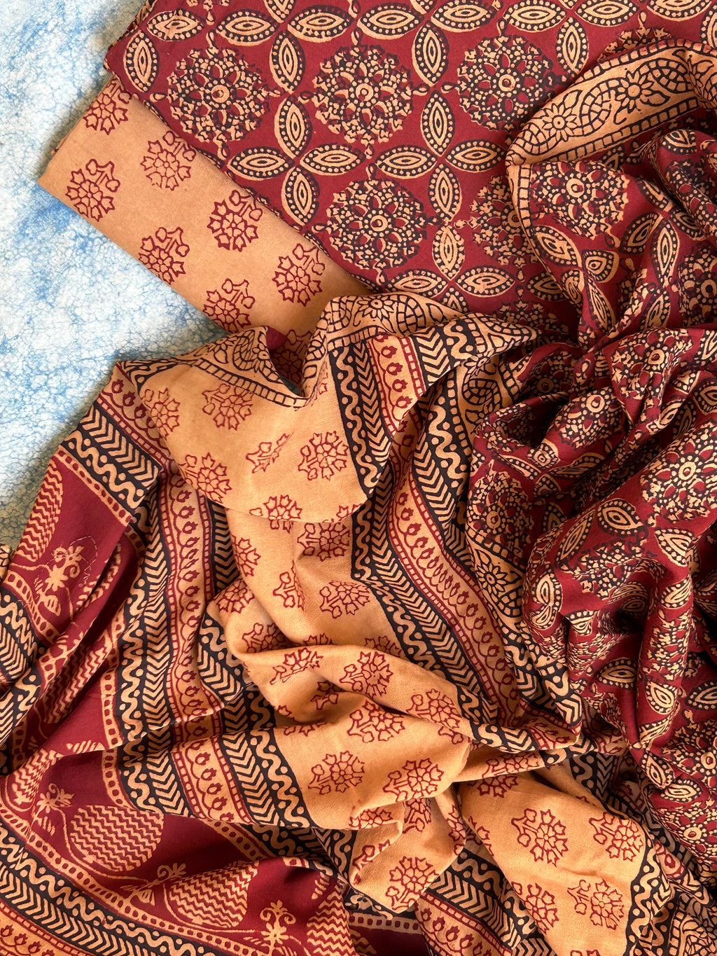 Natural Dyed Bagh Block Print Cotton Suit