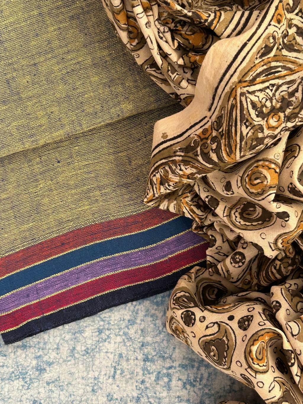 Handwoven Handcrafted Bhujodi Kala Cotton Kalamkari Kurta Dupatta Set