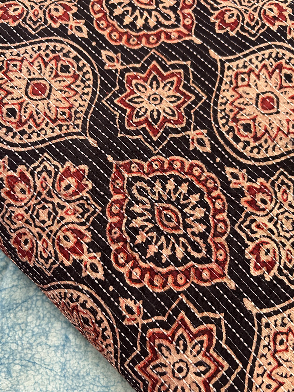 Ajrakh Machine Kantha Cotton(2.5m)