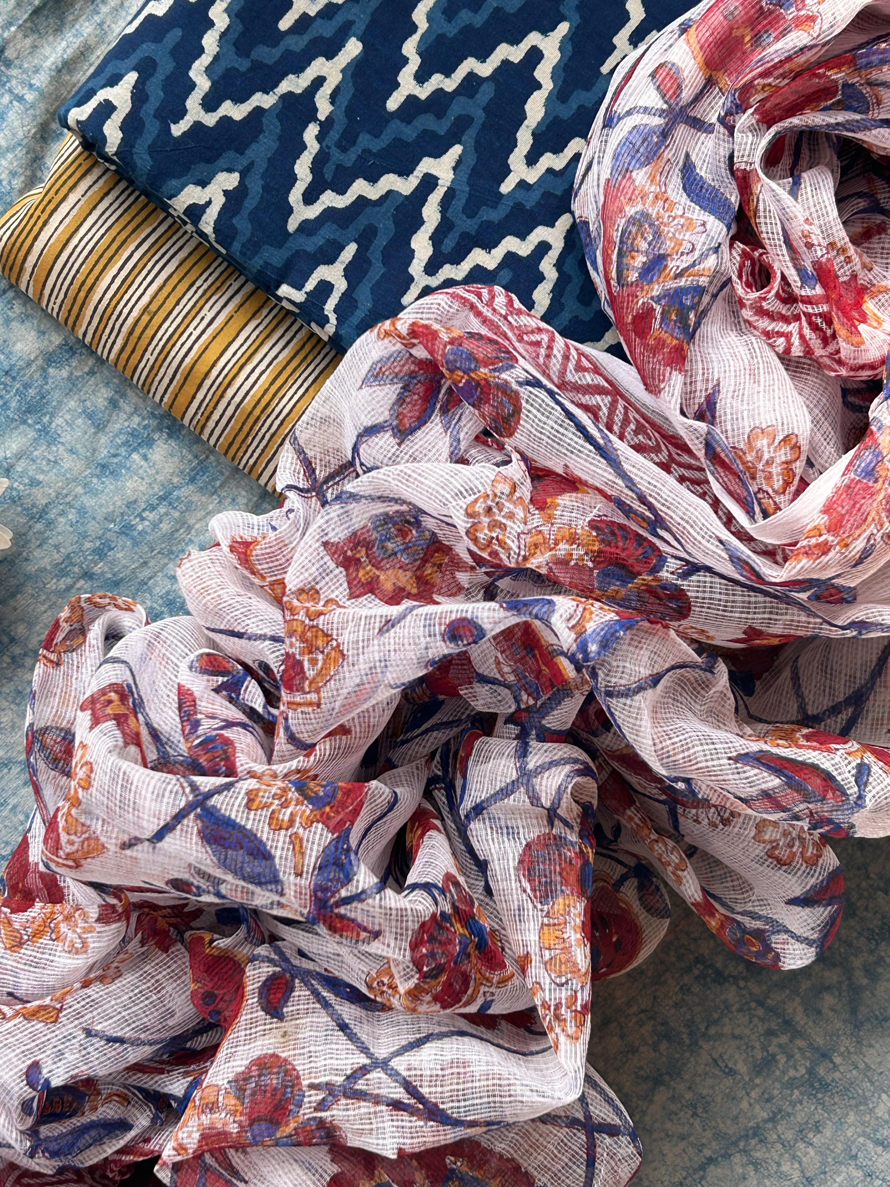 Handcrafted Cotton Kota Dupatta Suit