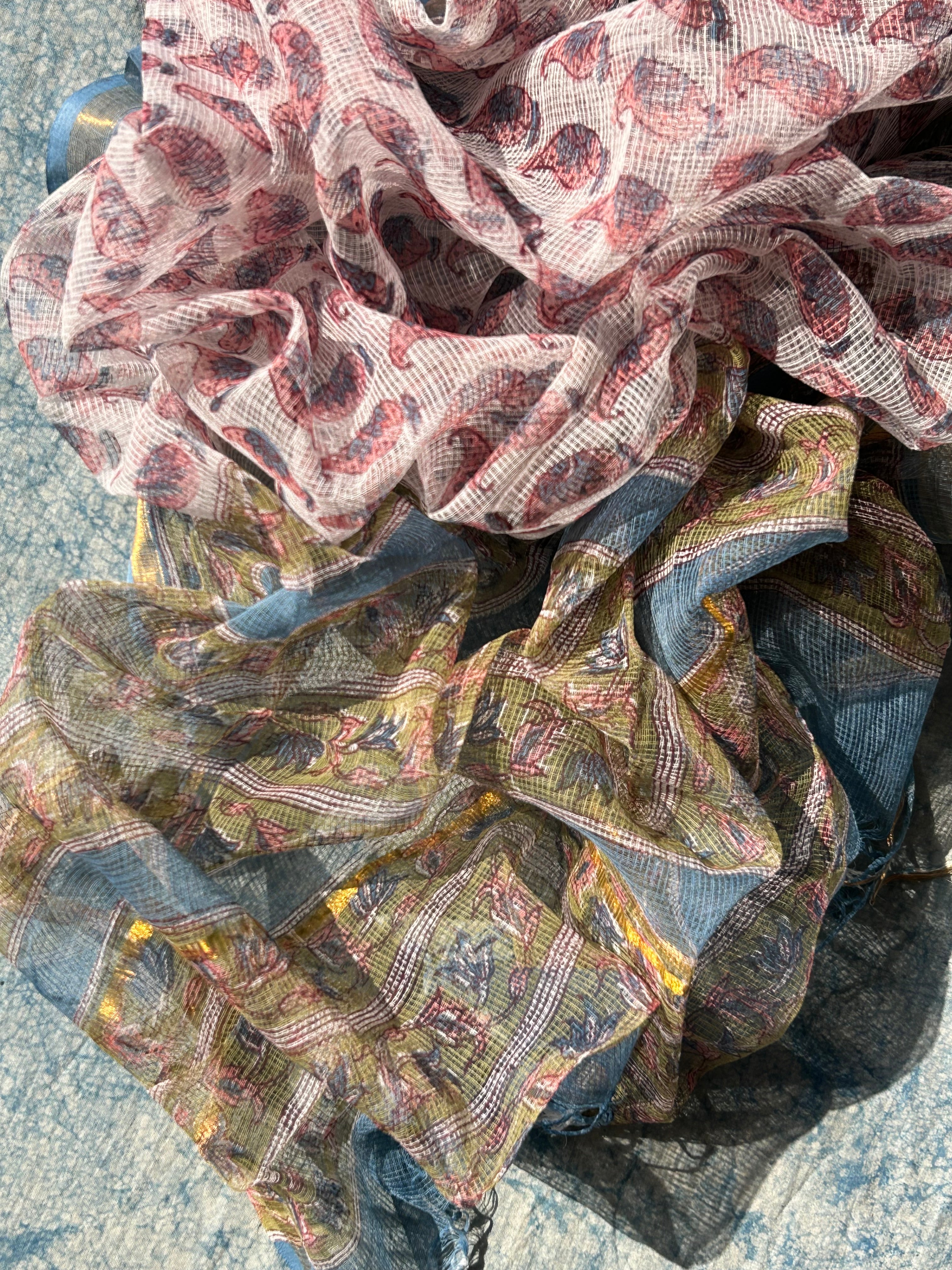 Handwoven Handblock Printed Set -Purple