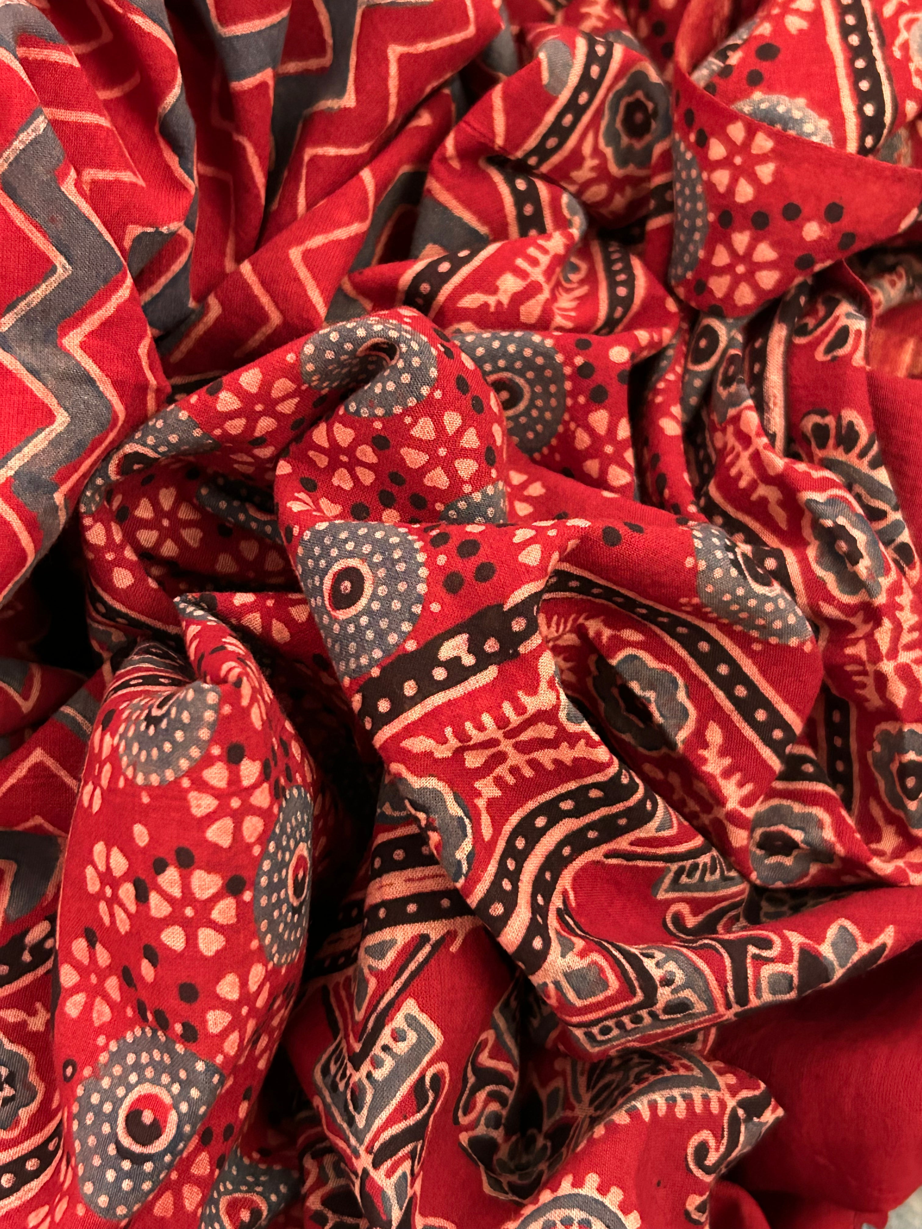 Natural Dyes Handcrafted Ajrakh Kurta Dupatta Set