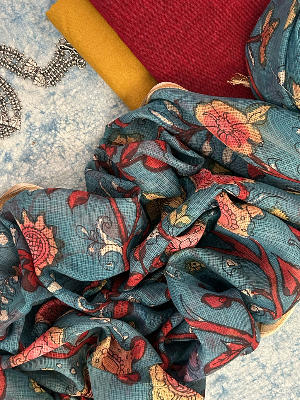 Handwoven Handpainted Kalamkari Set