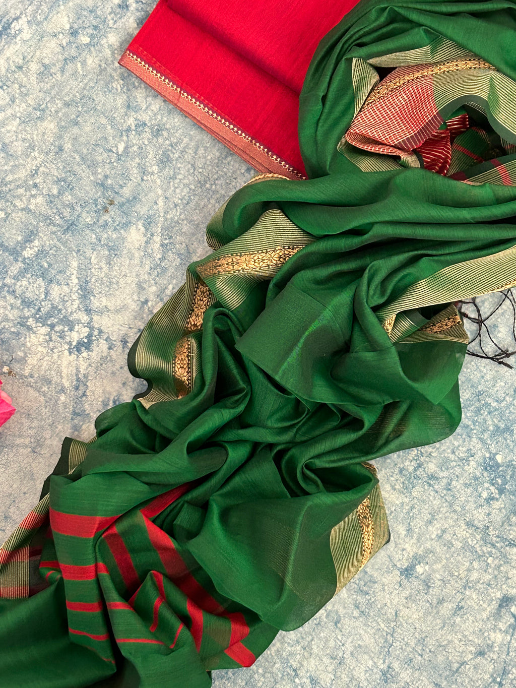 Handwoven Maheshwari Kurta Dupatta Set