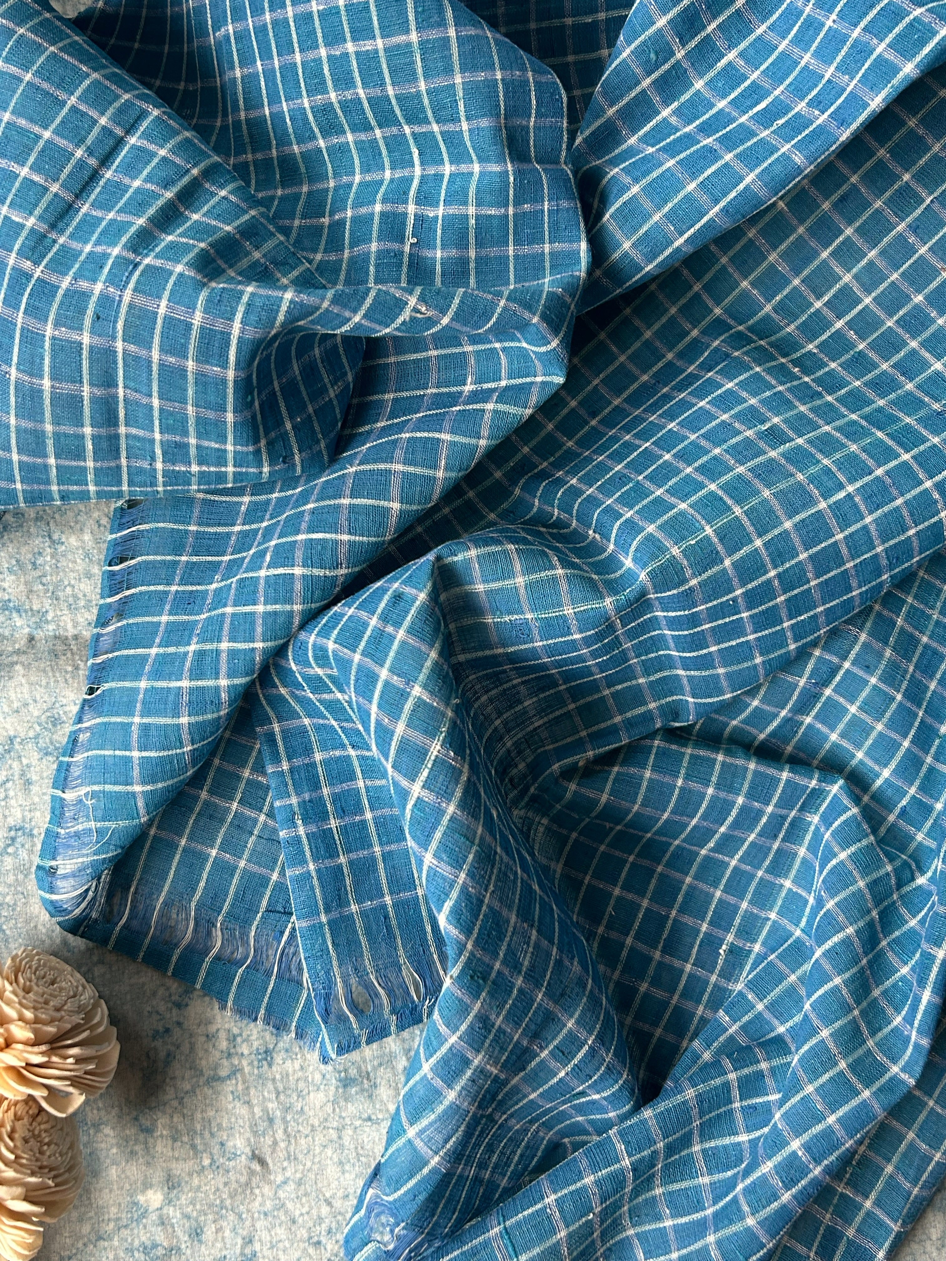 Jal-Tarang - Handspun and Handwoven Ponduru Cotton Fabric (960 INR/metre)