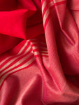 Handwoven Maheshwari Kurta Dupatta Set -Almond & Strawberry Red
