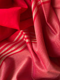 Handwoven Maheshwari Kurta Dupatta Set -Almond & Strawberry Red