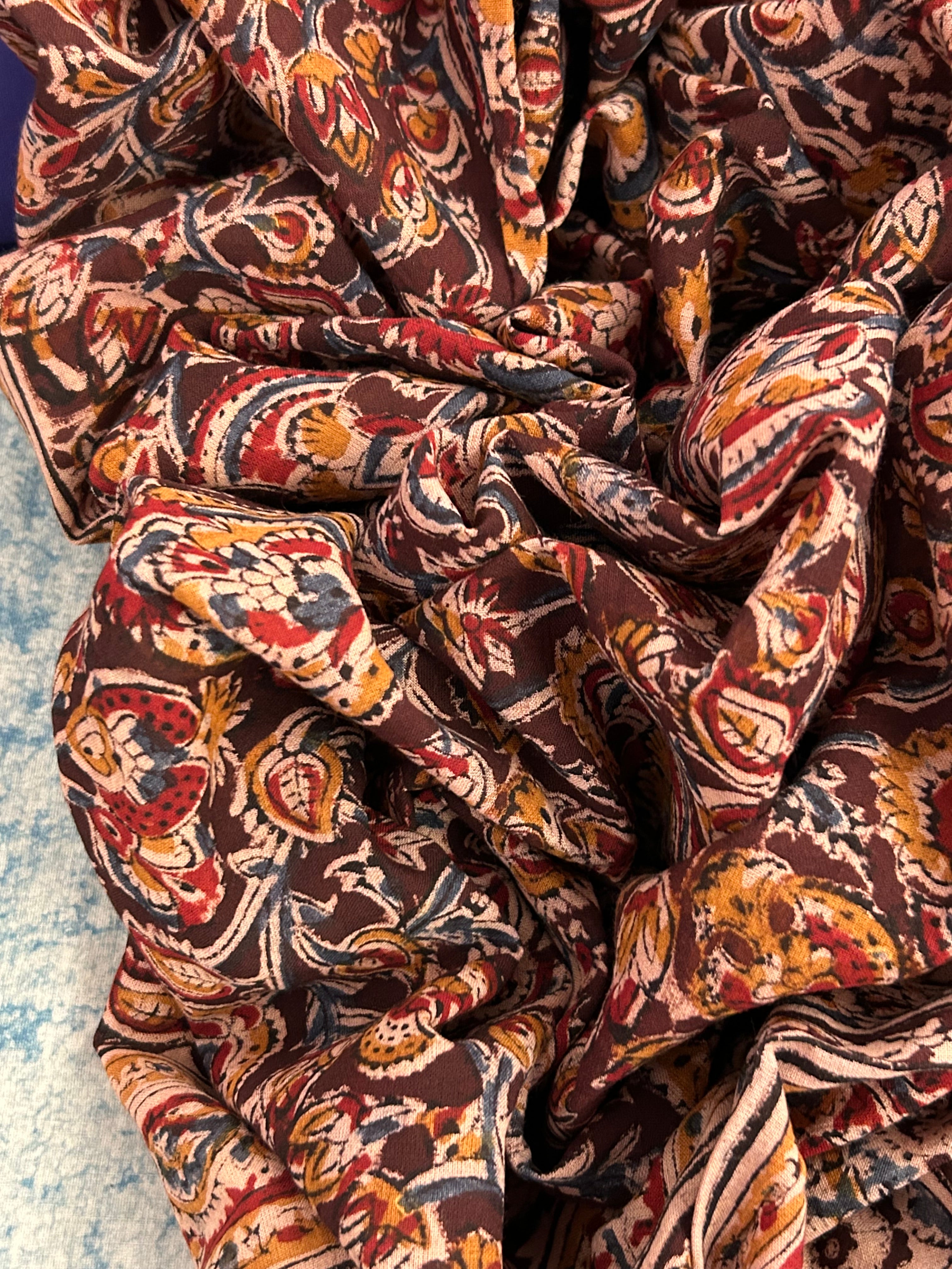Handwoven Handcrafted Ikath Kalamkari Kurta Dupatta Set