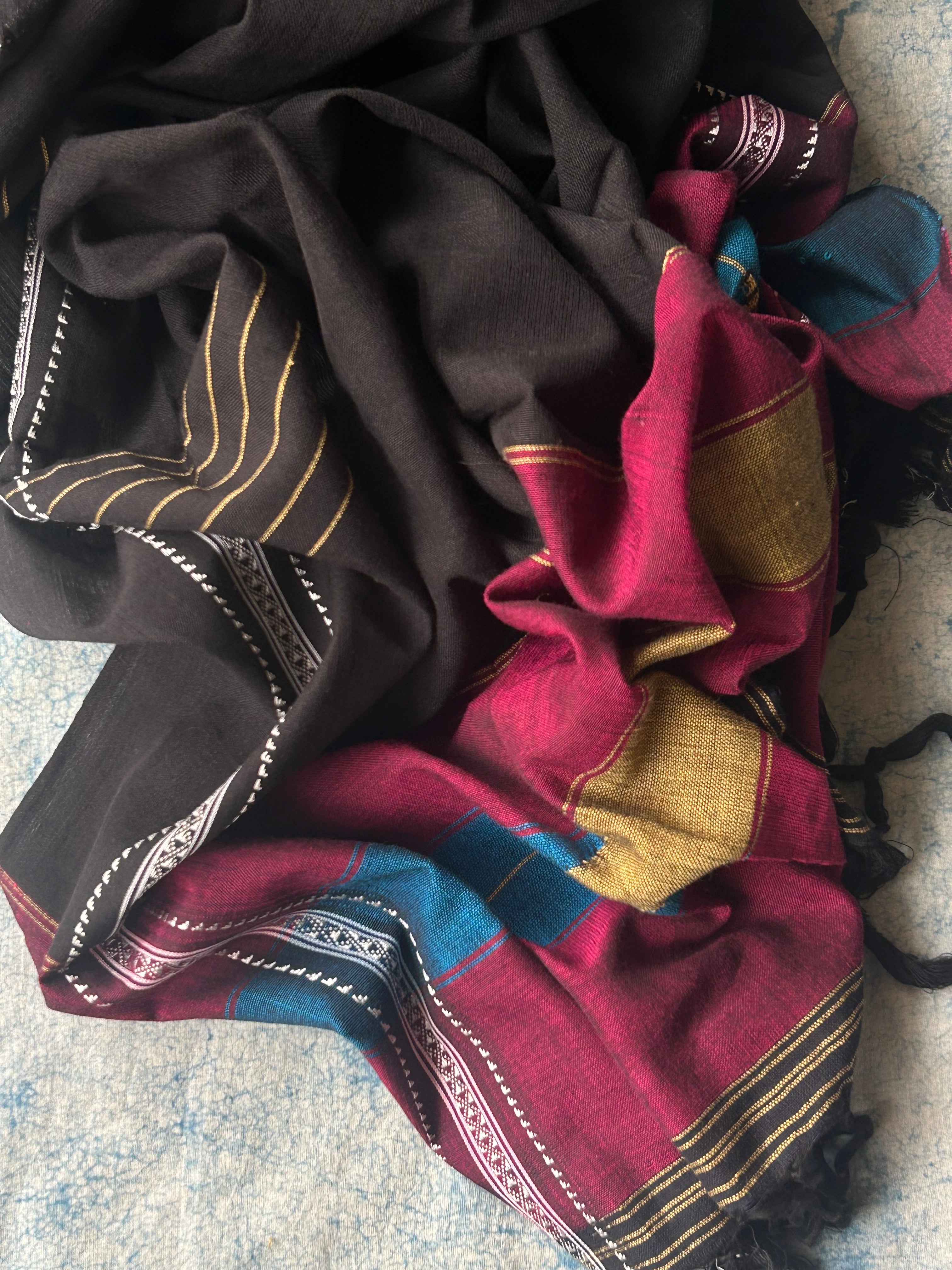 Shyama - Handwoven Telangana cotton and Ilkal Dupatta Set