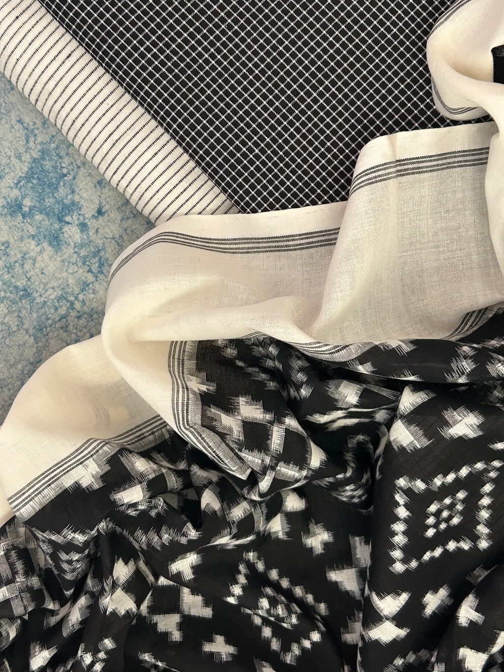 Raga Bhairav - Handwoven Ikat Kurta Dupatta Set