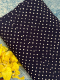 Hand Block Printed Azo free Dyed Cotton Kurta Fabric - Navy Blue