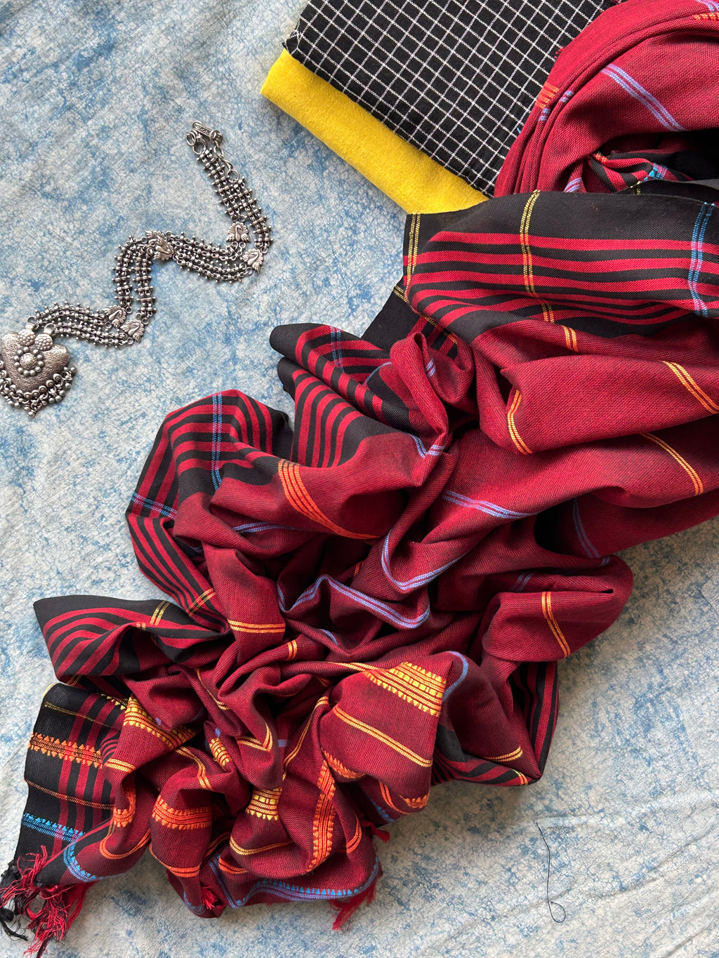 Angarika - Handspun Handwoven Kotpad and Bhujodi Dupatta Set
