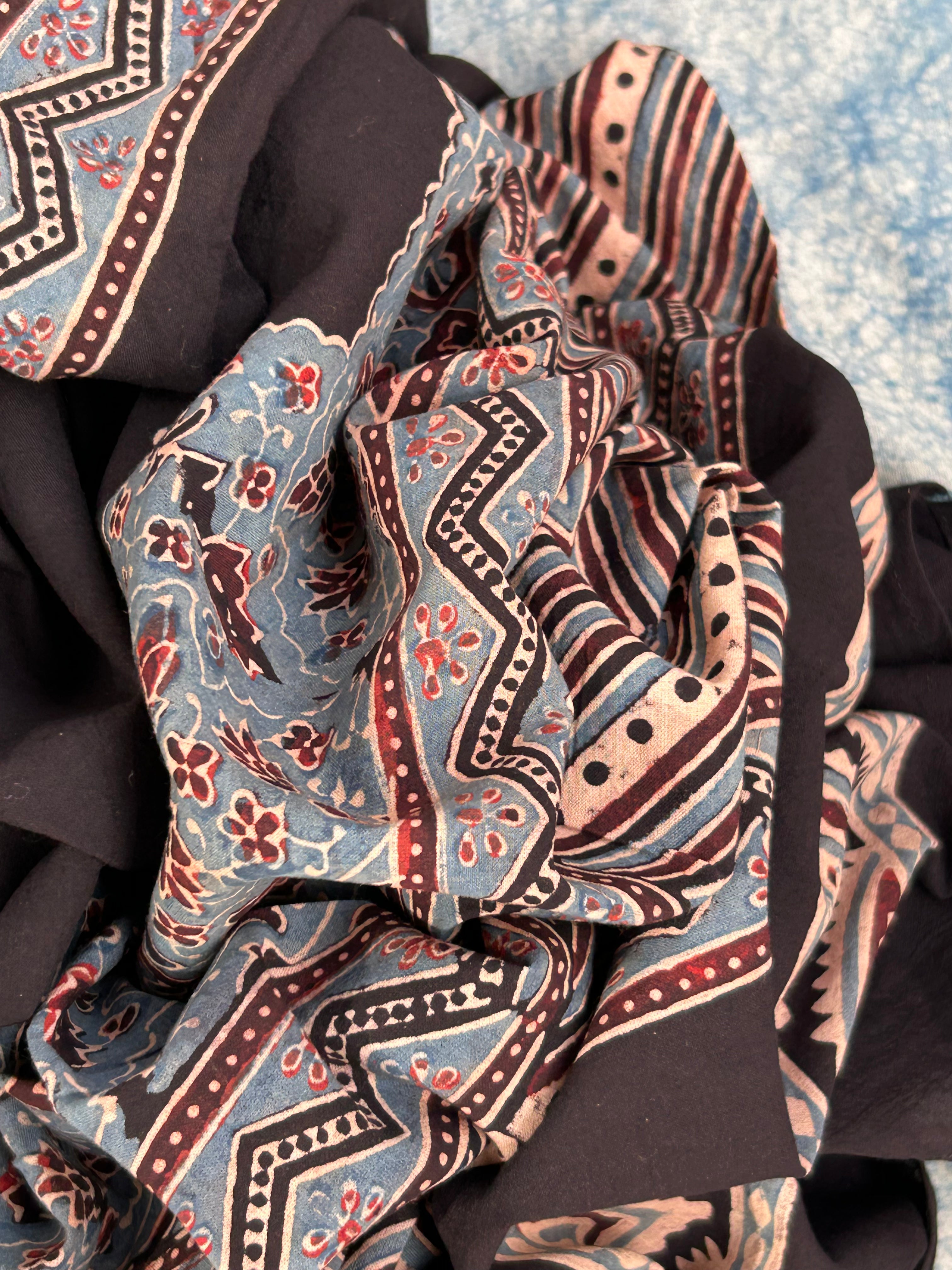Natural Dyes Handblock Ajrakh Cotton Suit