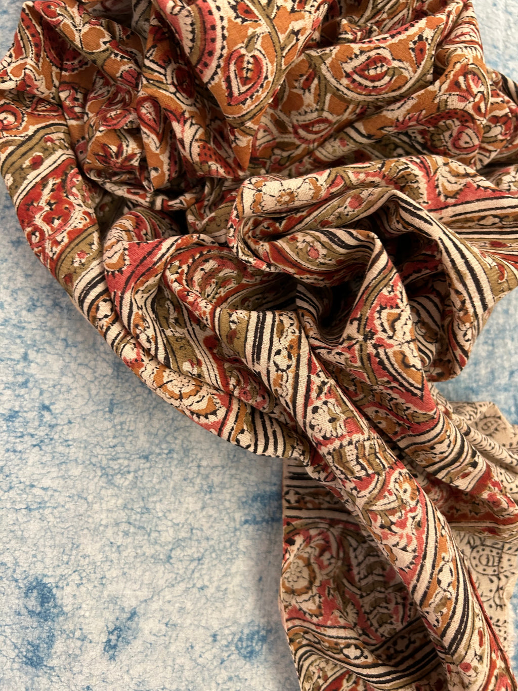 Handwoven Handcrafted Mangalagiri Kalamkari Kurta Dupatta Set