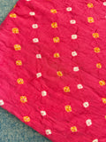 Handdone Ek Bundi Bandhani Cotton Satin Kurta Fabric - Pink