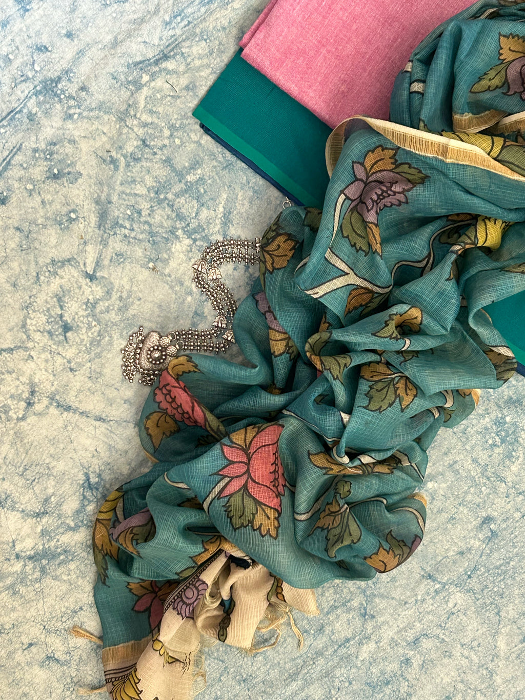 Handwoven Handpainted Kalamkari Set