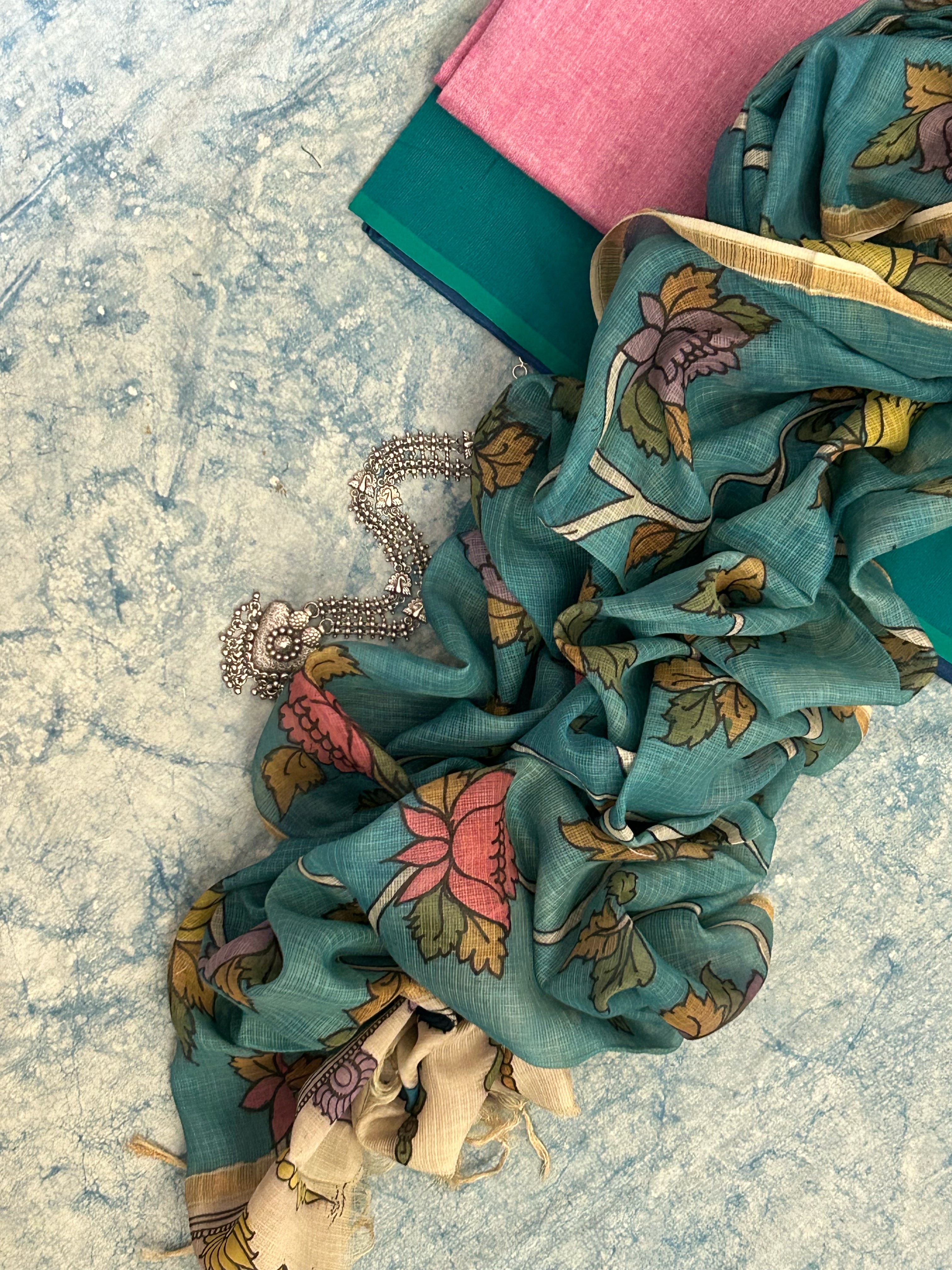 Handwoven Handpainted Kalamkari Set