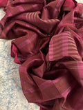 Handwoven Maheshwari Kurta dupatta set - Deep Wine