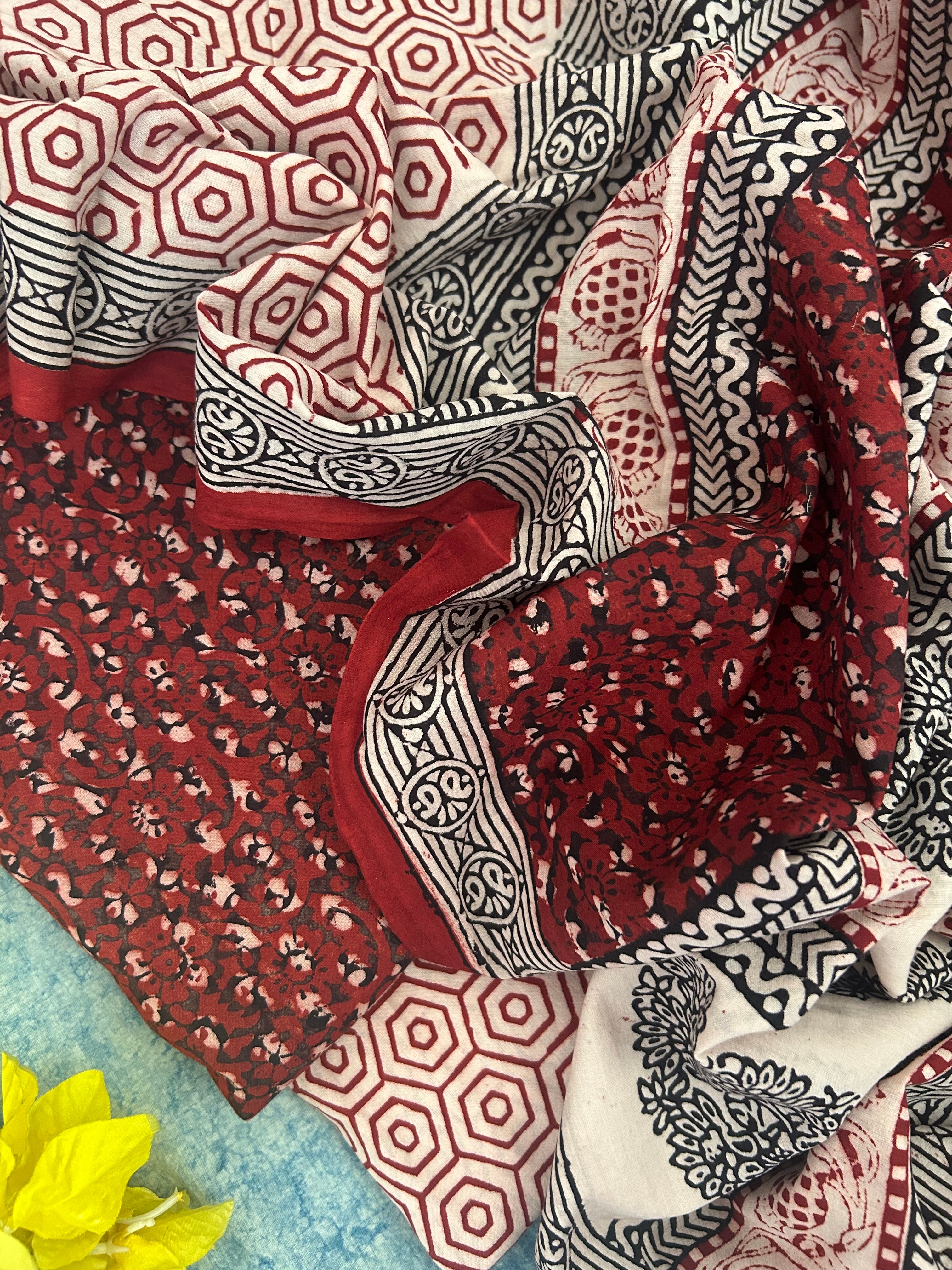 Natural Dyed Bagh Block Print Cotton Suit