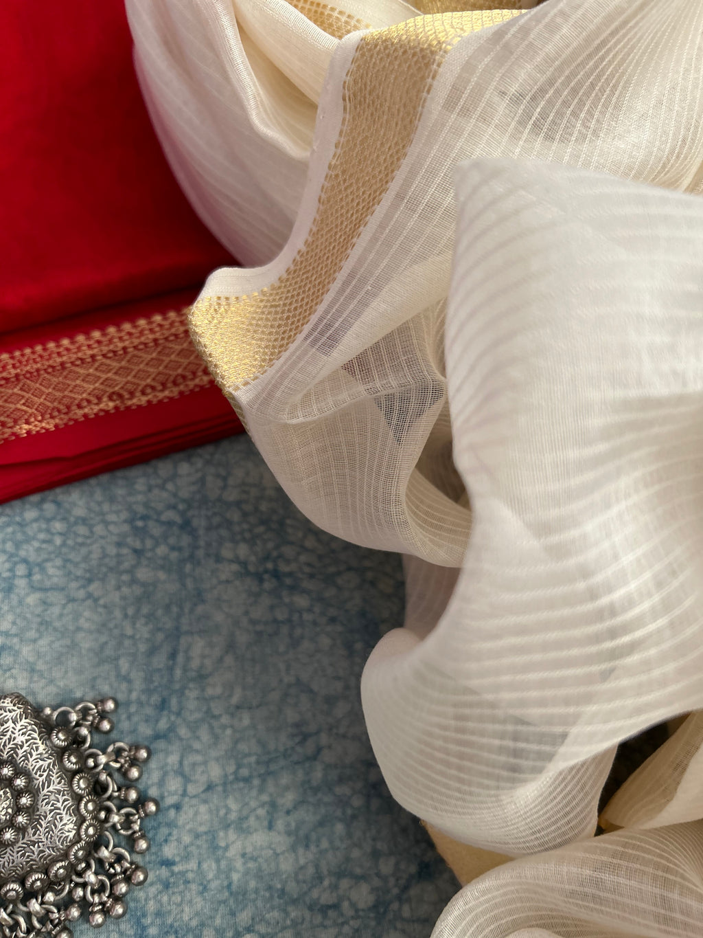 Handwoven Maheshwari Kurta Dupatta Set