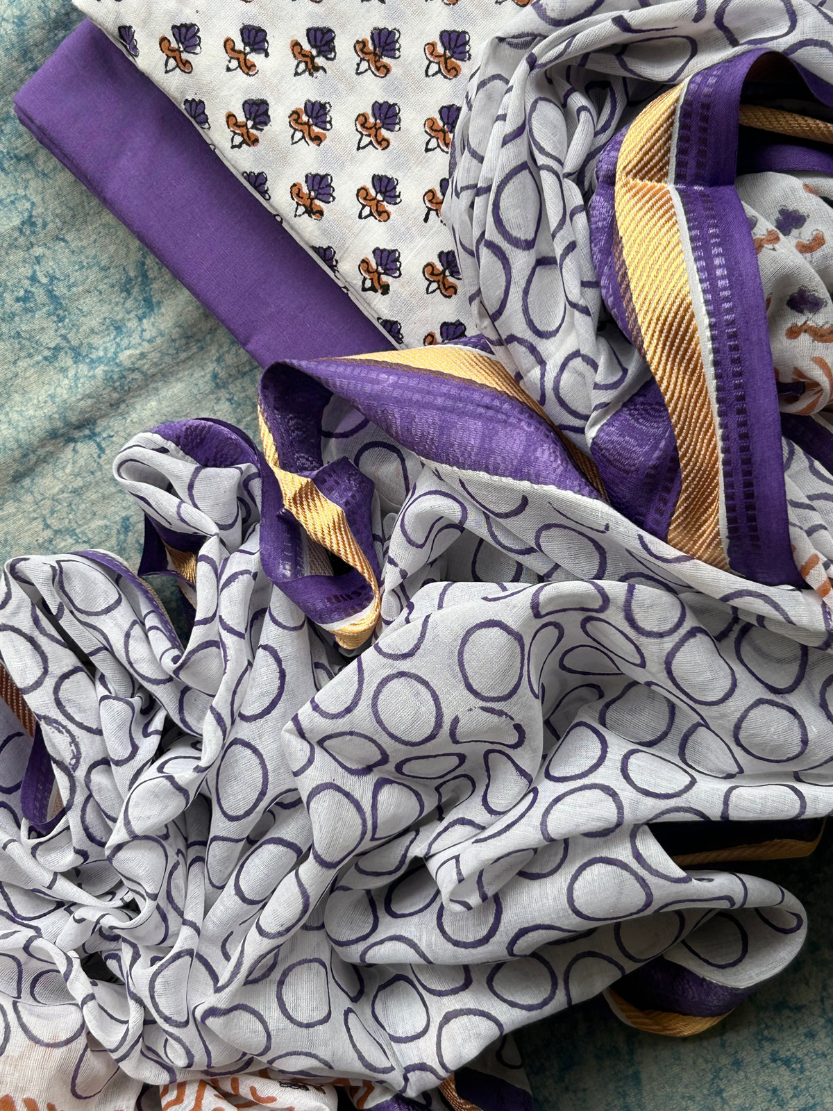 Handblock Azo-free Dye Cotton Suit Set