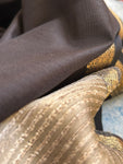 Handwoven Maheshwari Kurta Dupatta Set - Black Gold