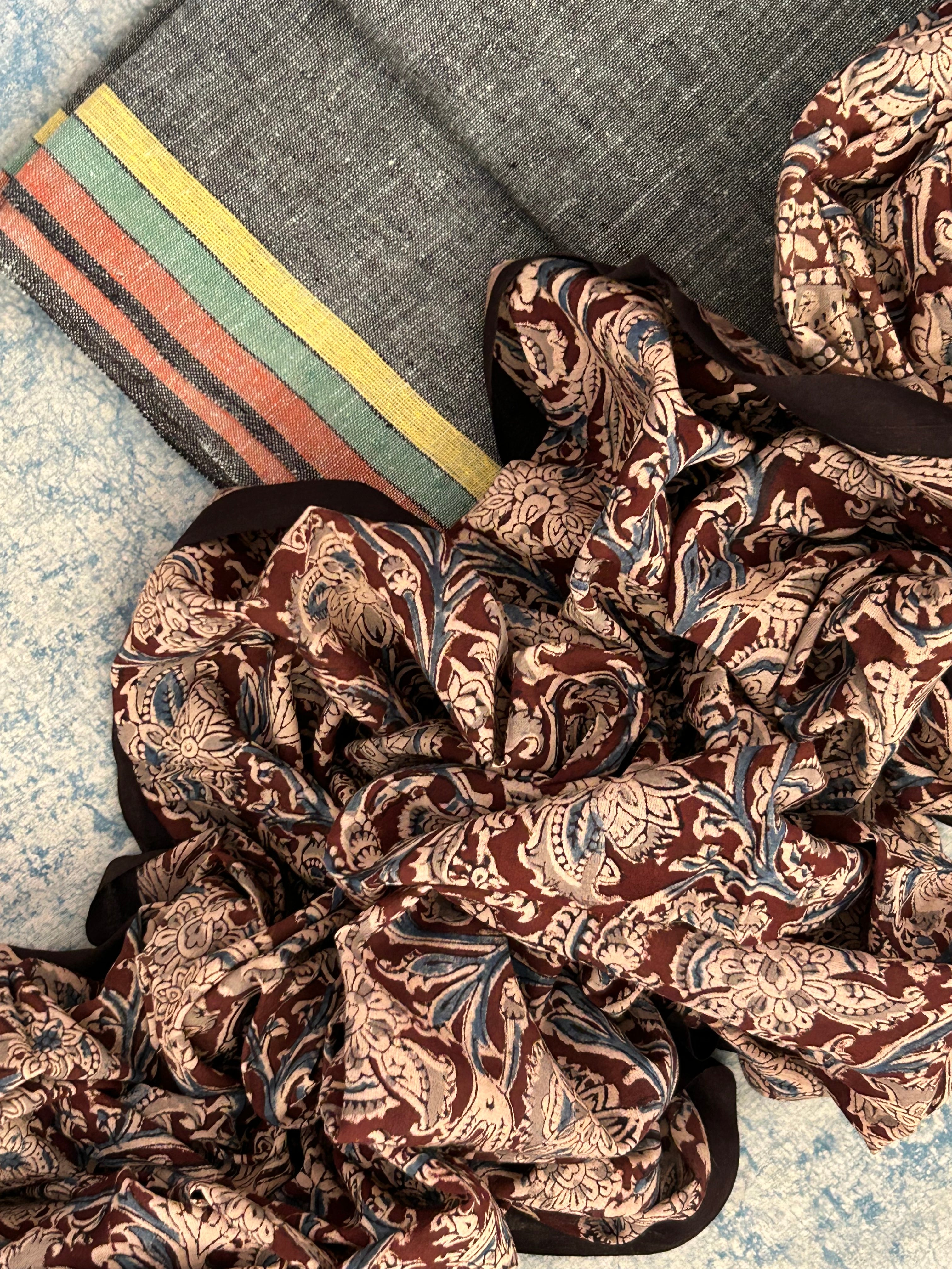 Handwoven Handcrafted Bhujodi Kala Cotton Kalamkari Kurta Dupatta Set