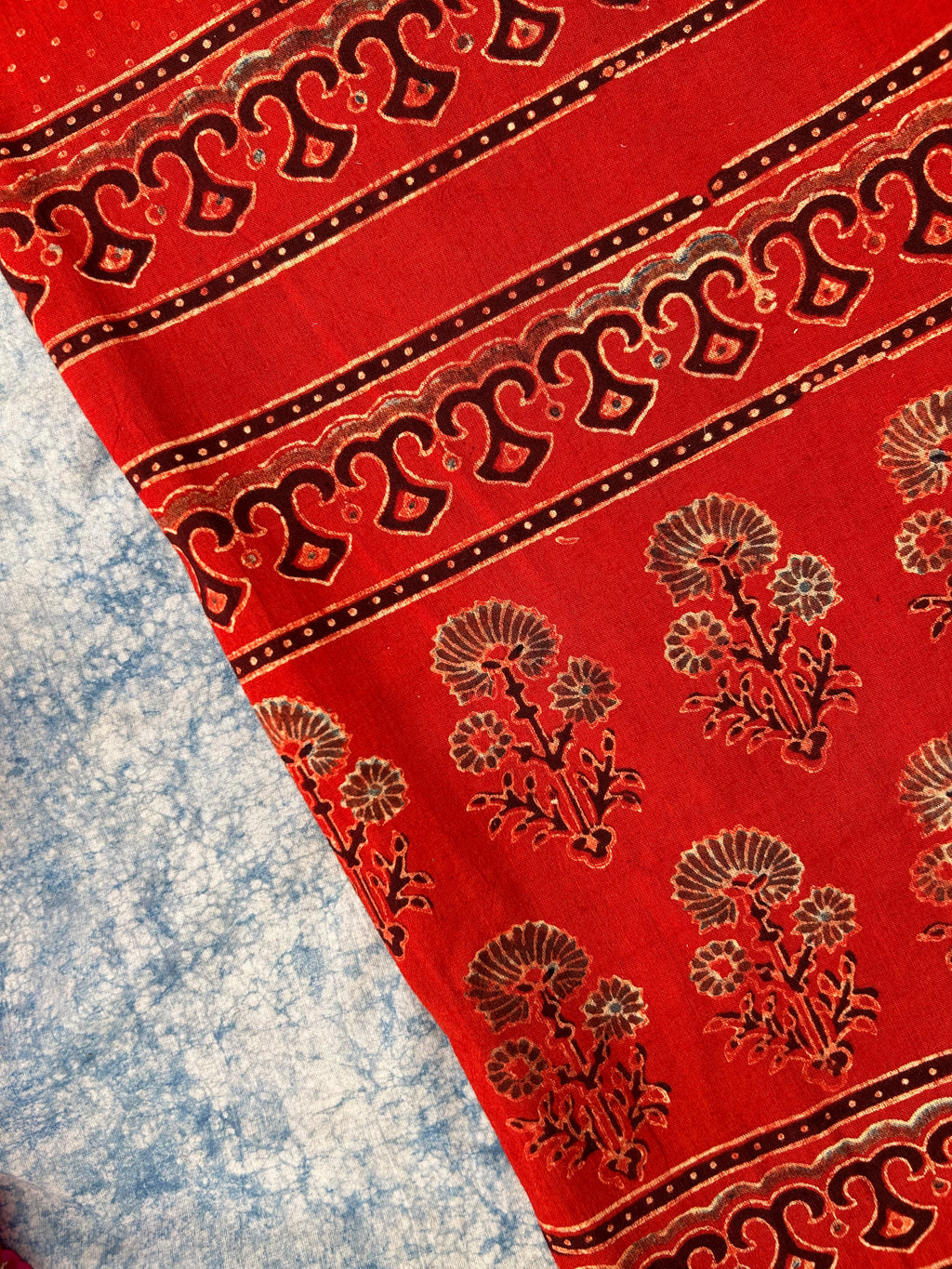 Natural Dyes Hand Block Ajrakh Dupatta