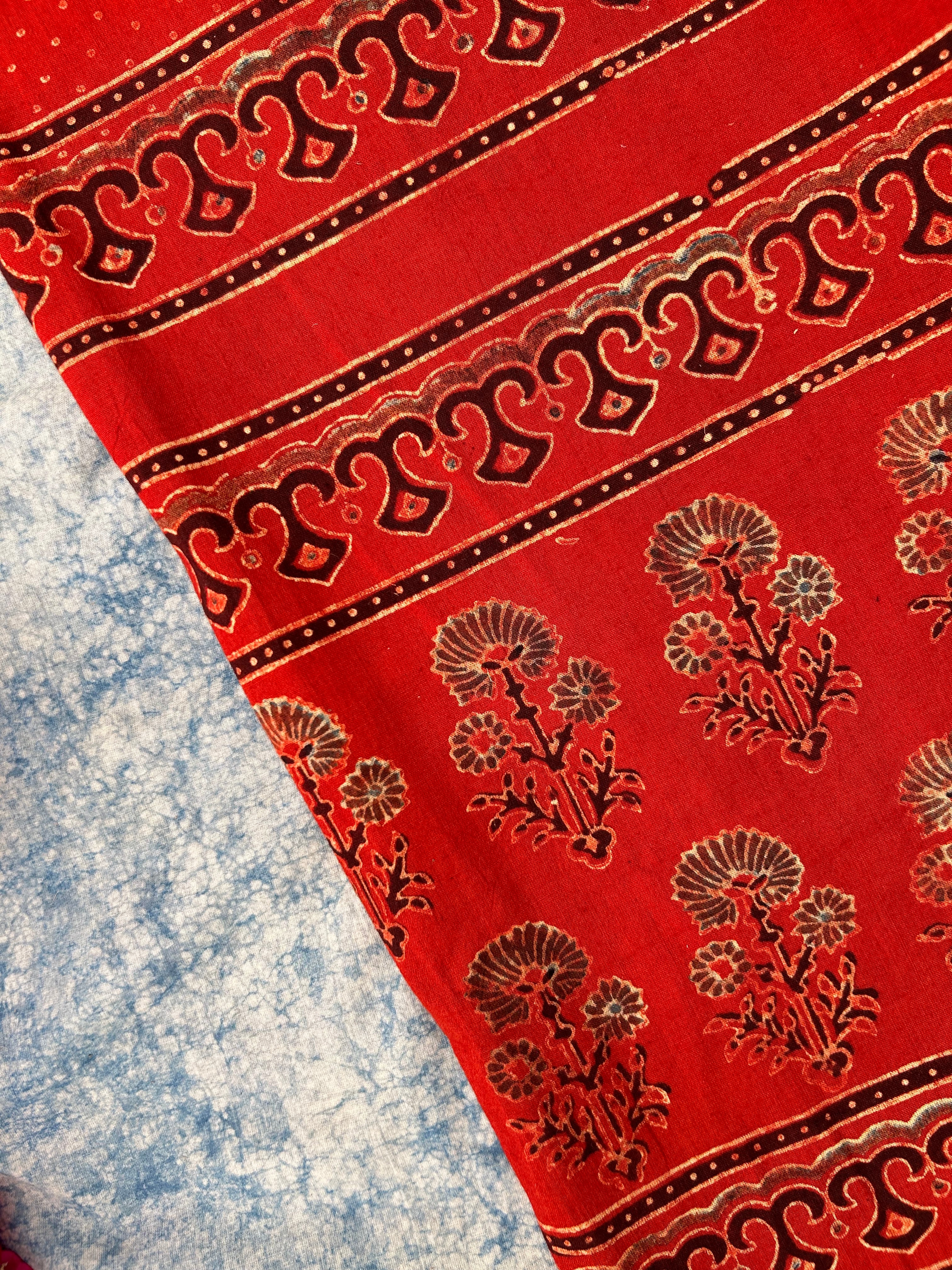 Natural Dyes Hand Block Ajrakh Dupatta