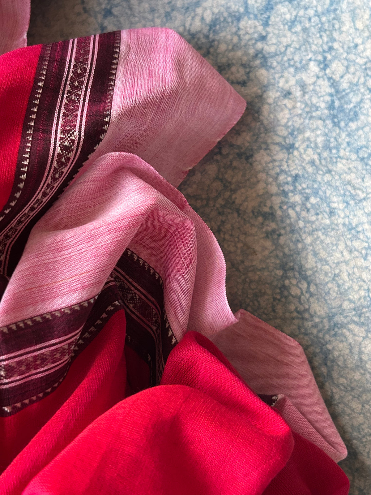 Gulal - Handwoven Telangana cotton and Ilkal Dupatta Set