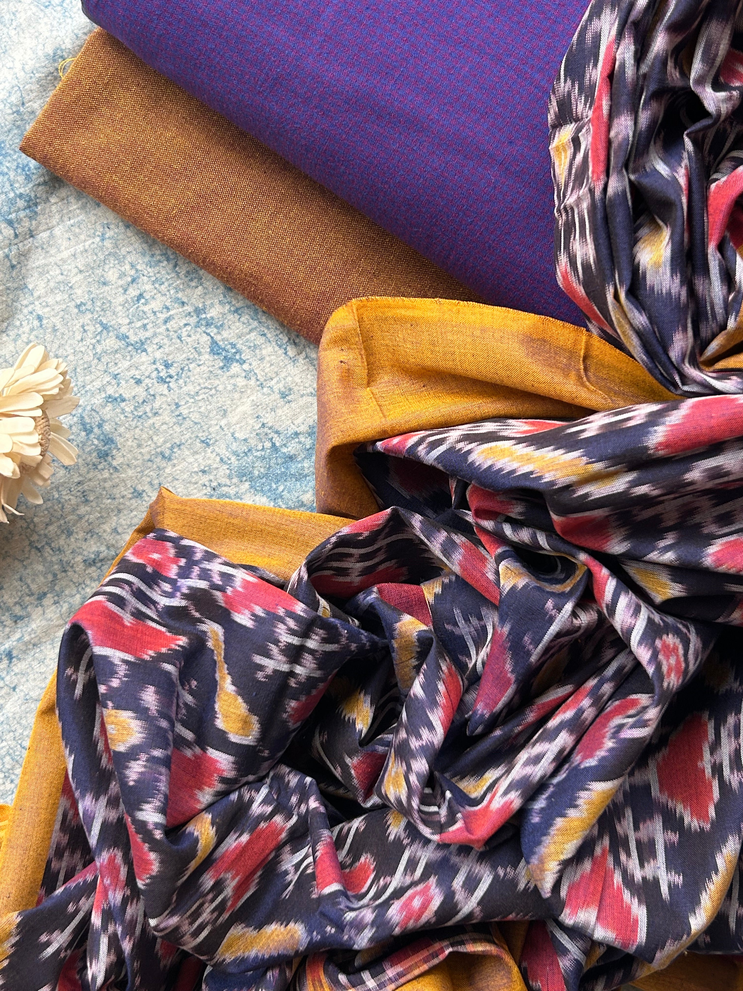 Kalindi - Handwoven Ikat Kurta Dupatta Set