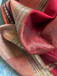 Handwoven Maheshwari Kurta Dupatta Set - Turquoise Green & Maroon