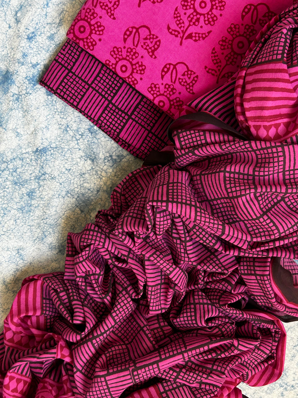 Natural Dyed Bagh Block Print Cotton Suit