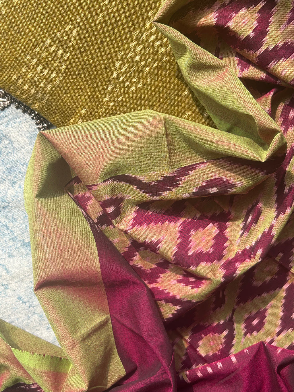 Handwoven Ikat Kurta Dupatta Set