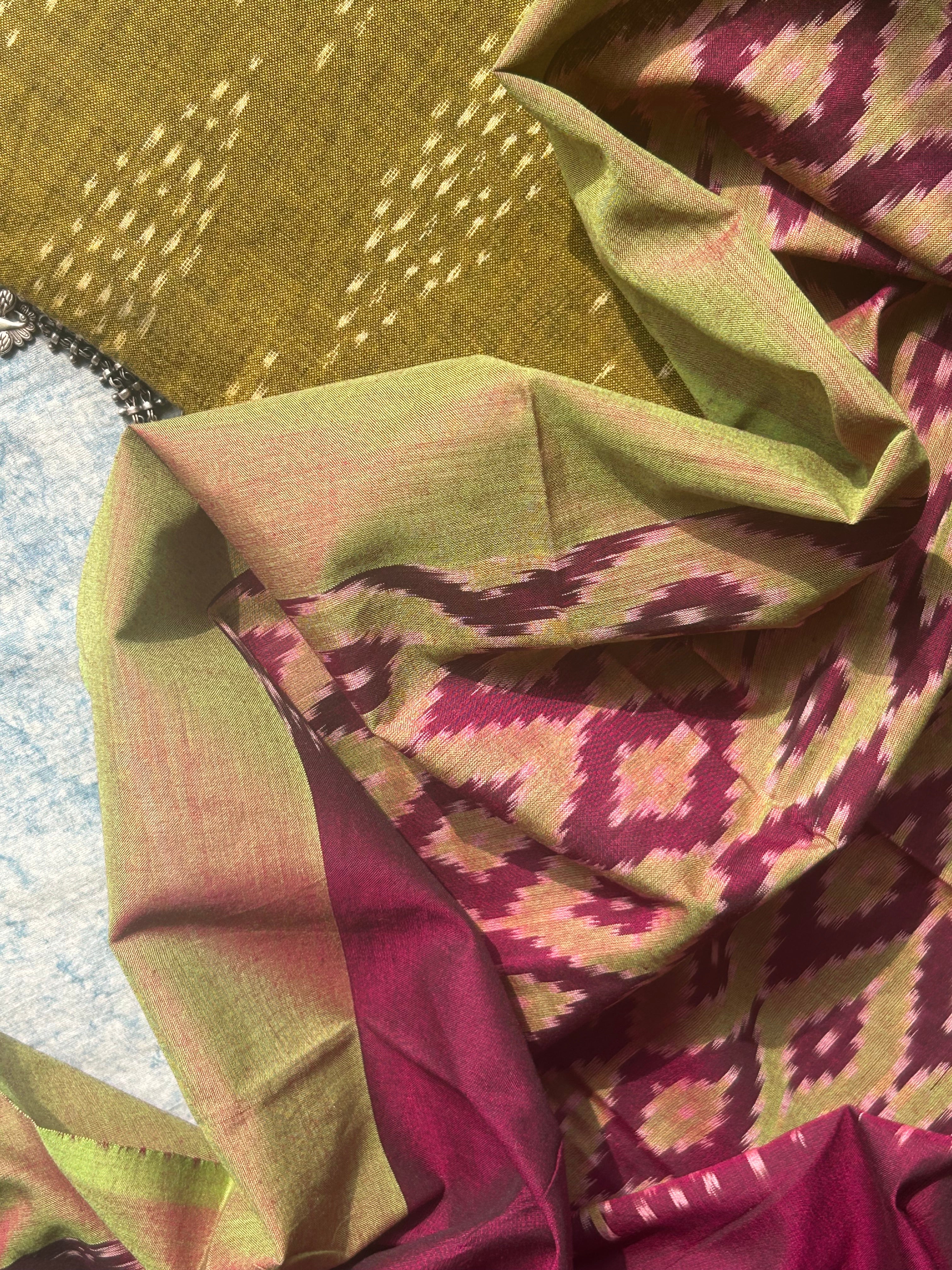 Handwoven Ikat Kurta Dupatta Set