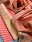 Handwoven Maheshwari Kurta Dupatta Set - Blushing Peach