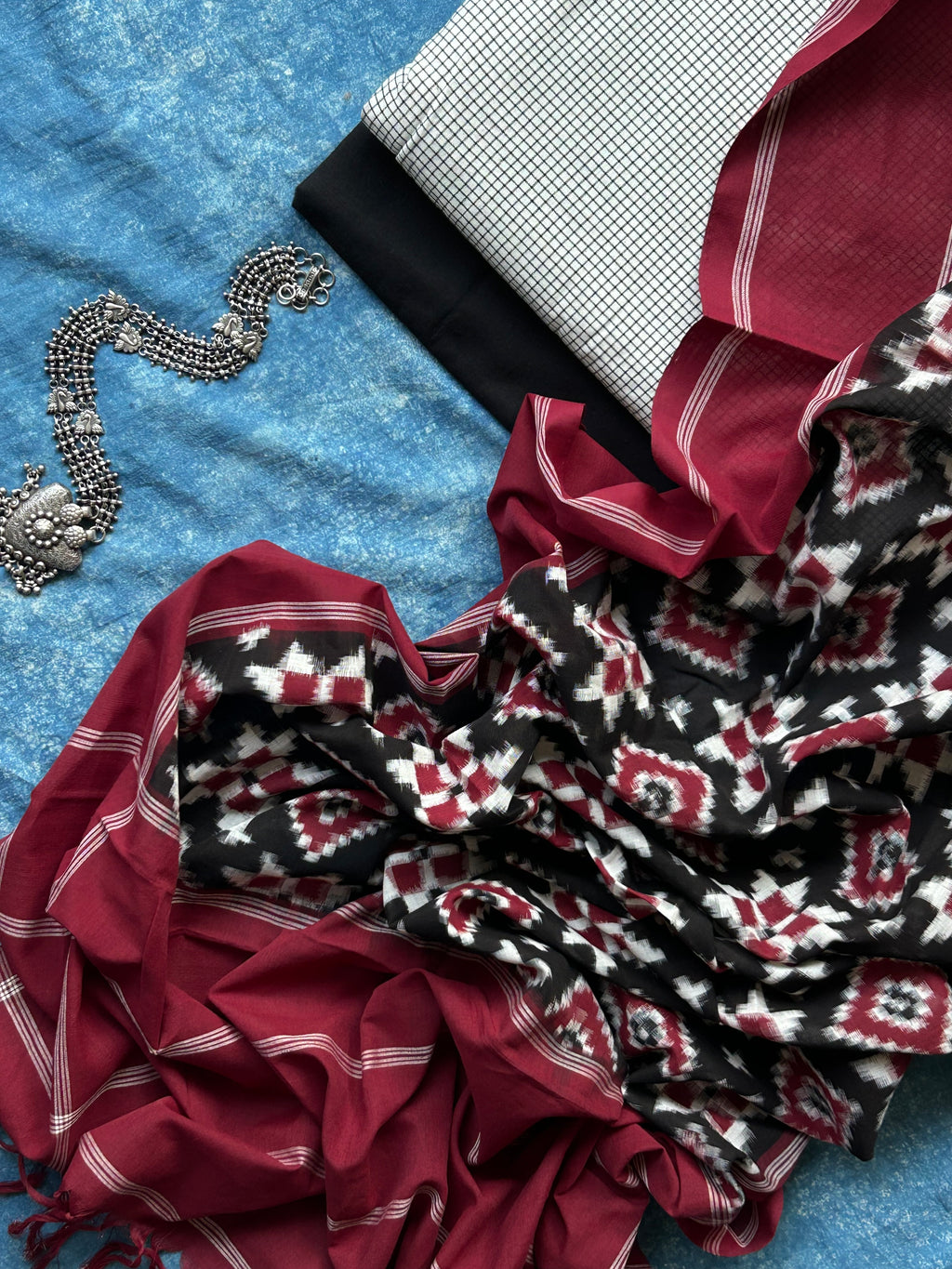 Anuraaga - Handwoven Ikath Kurta Dupatta Set