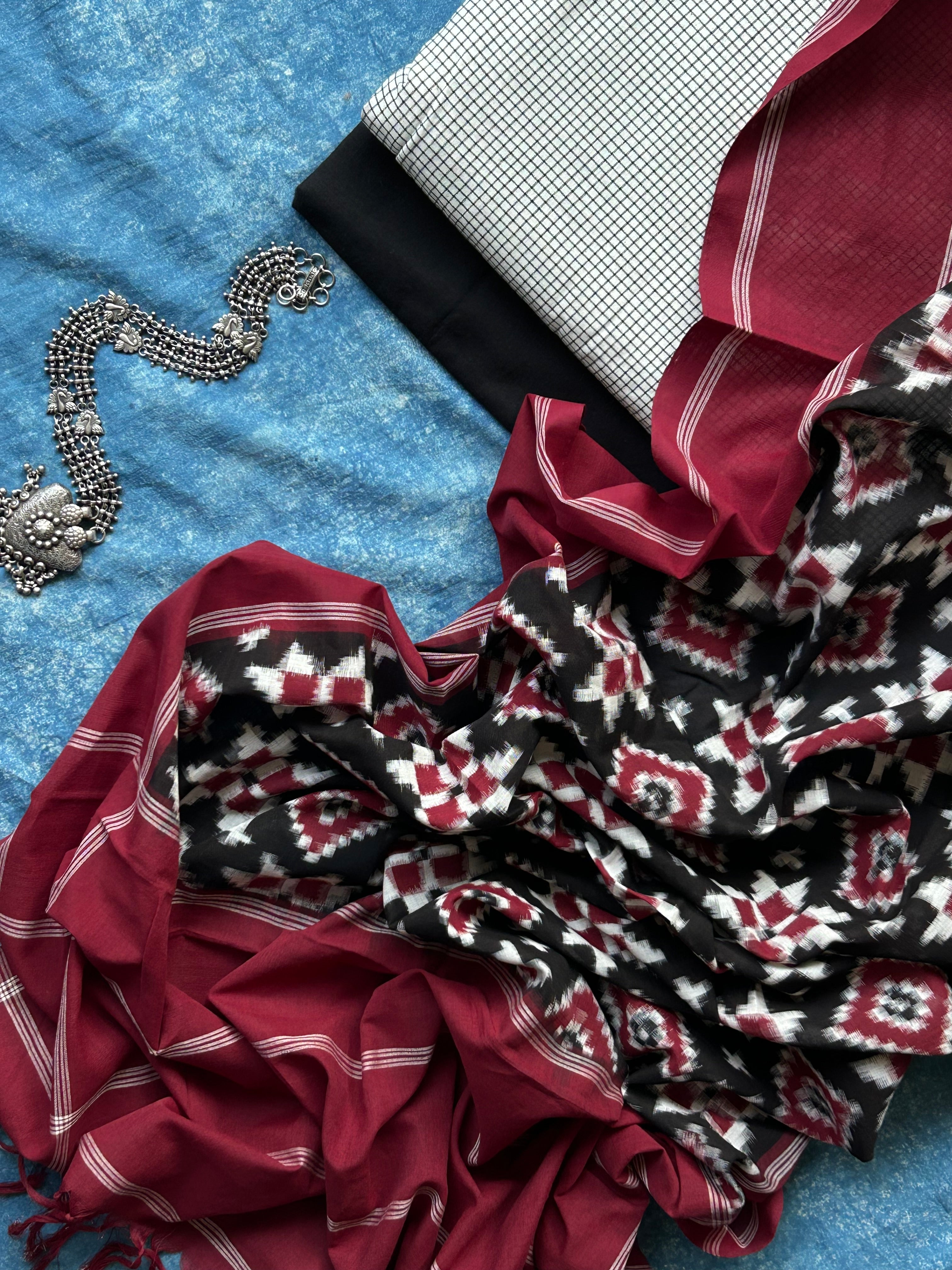 Anuraaga - Handwoven Ikath Kurta Dupatta Set