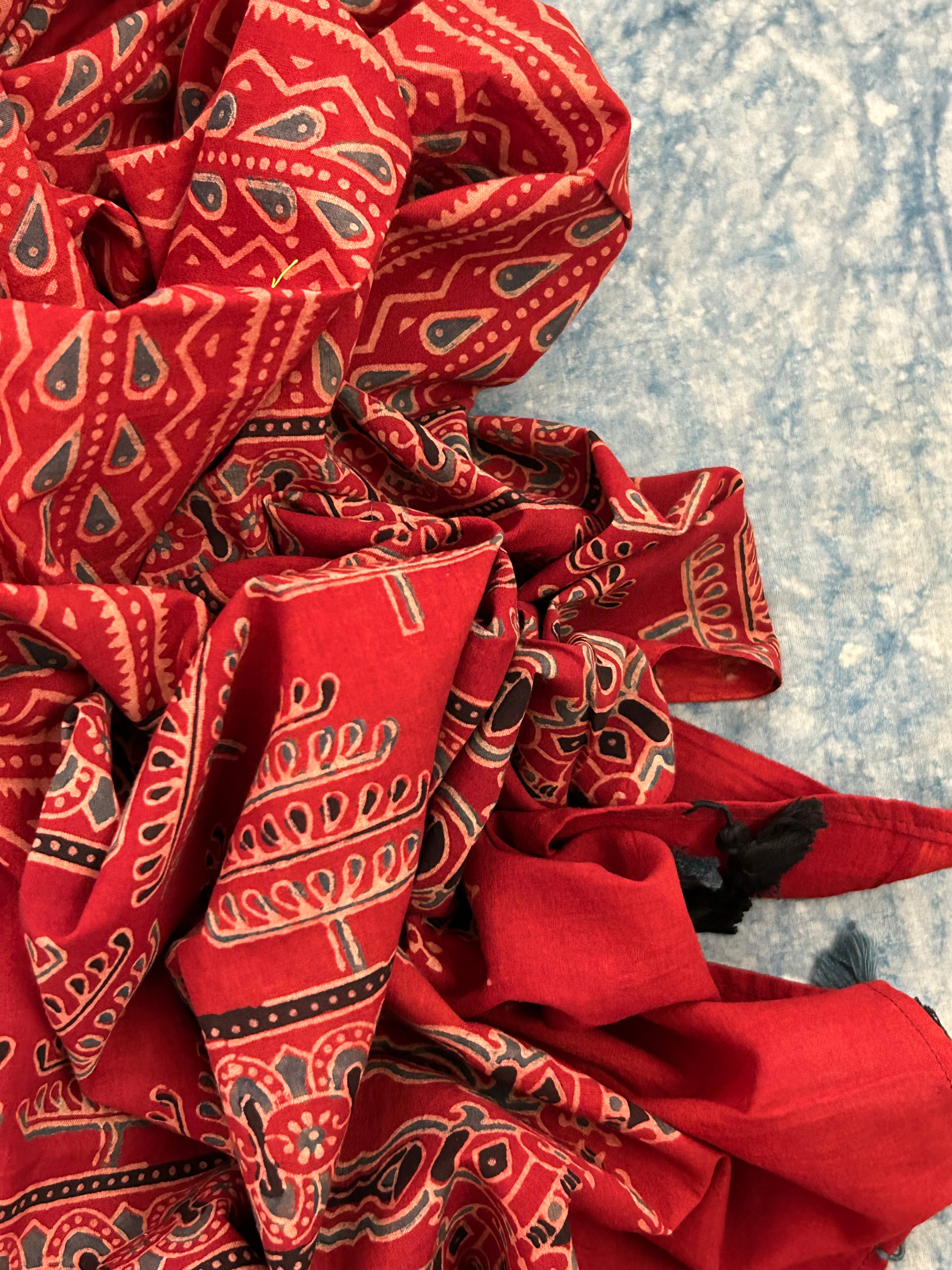 Natural Dyes Handcrafted Ajrakh Kurta Dupatta Set
