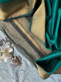 Handwoven Maheshwari Kurta Dupatta Set - Teal Blue
