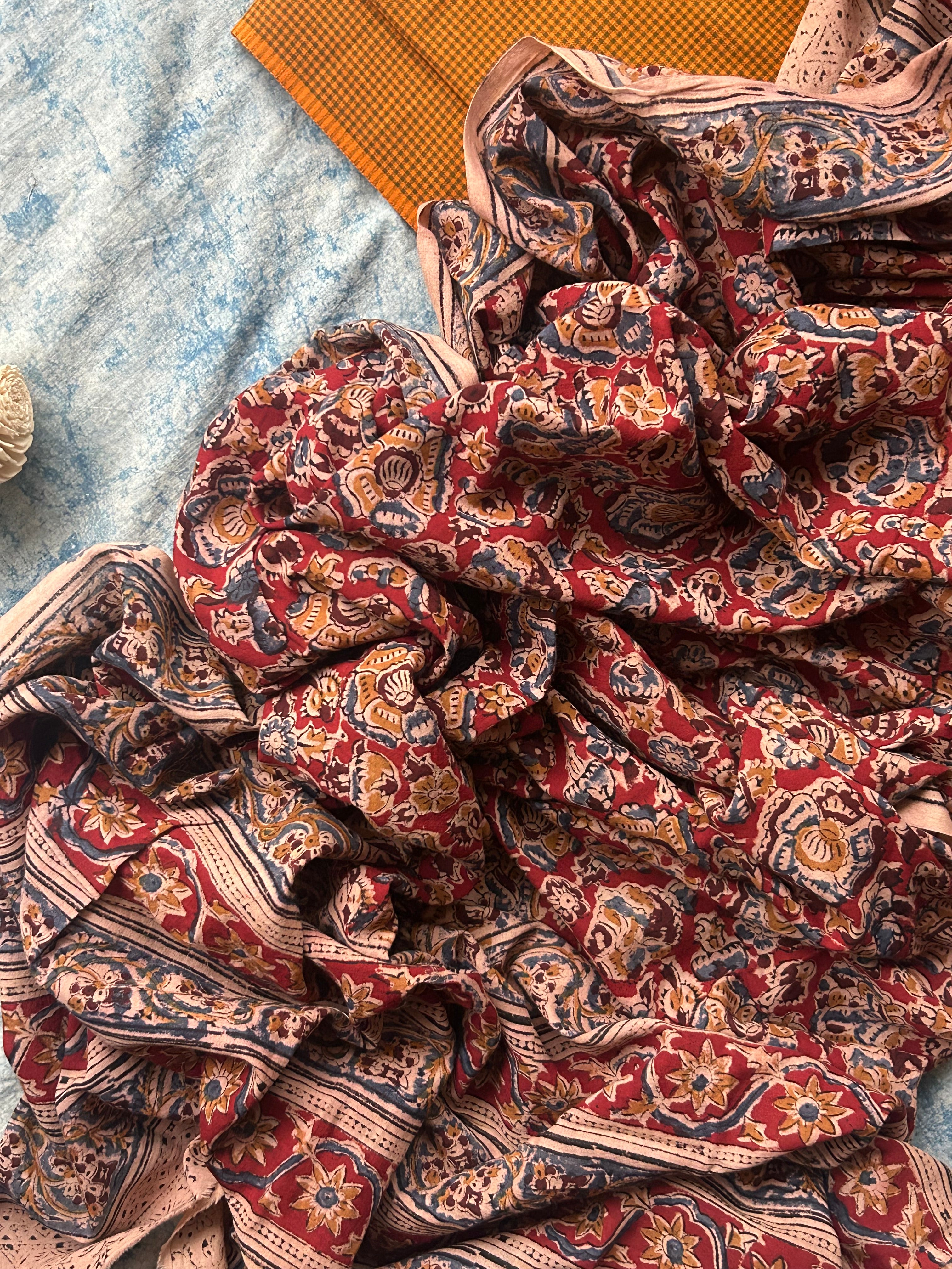 Sugam - Handwoven and Handblock printed Kalamkari Set