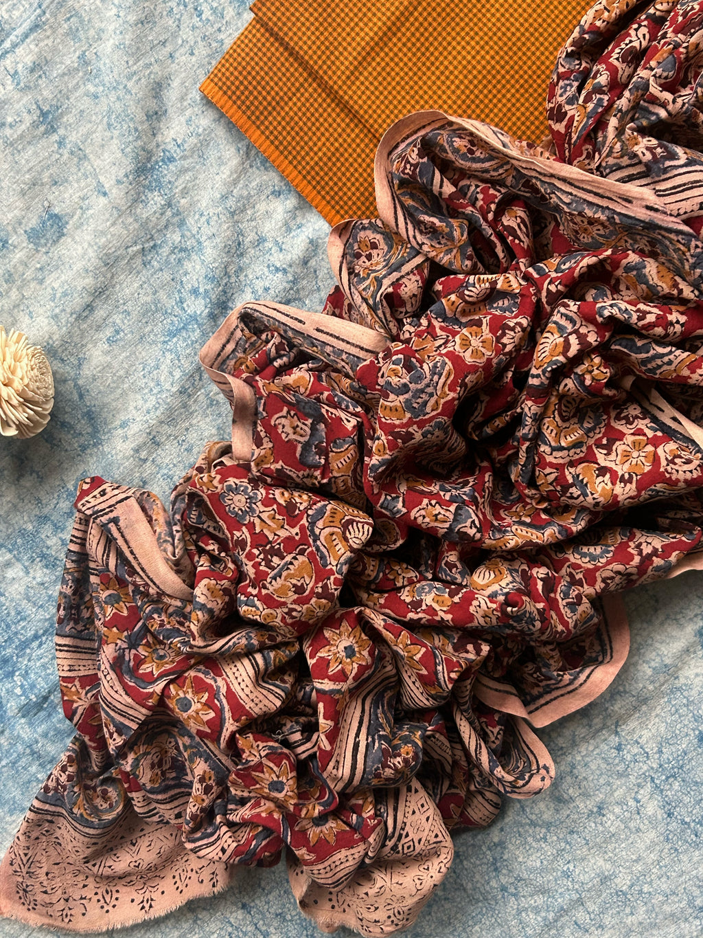 Sugam - Handwoven and Handblock printed Kalamkari Set