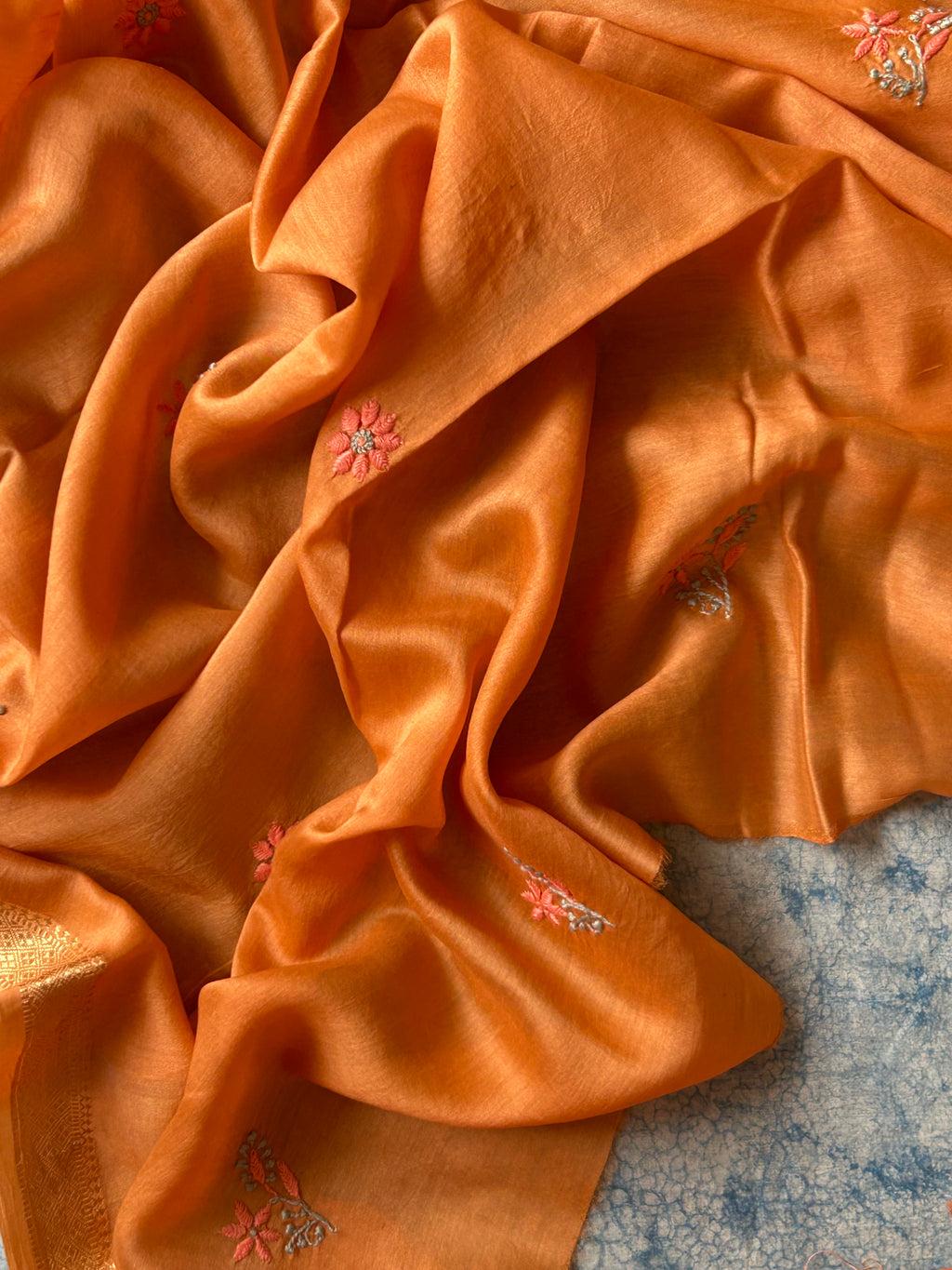 Marichika - Handwoven Chikankari Work Maheshwari Set